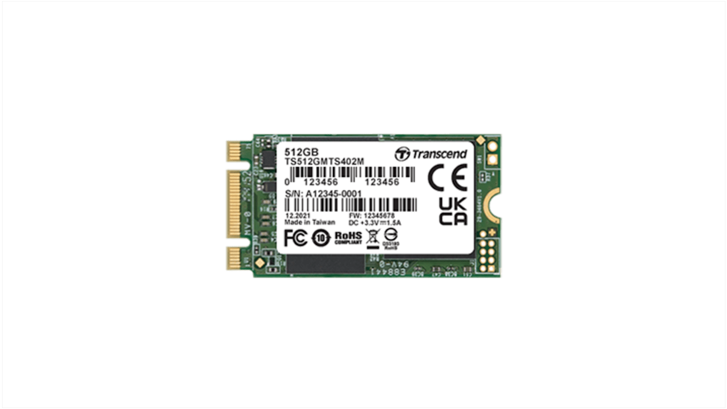 Transcend MTS402M., M.2 Intern SSD-Laufwerk SATA III Industrieausführung, MLC, 128 GB, SSD