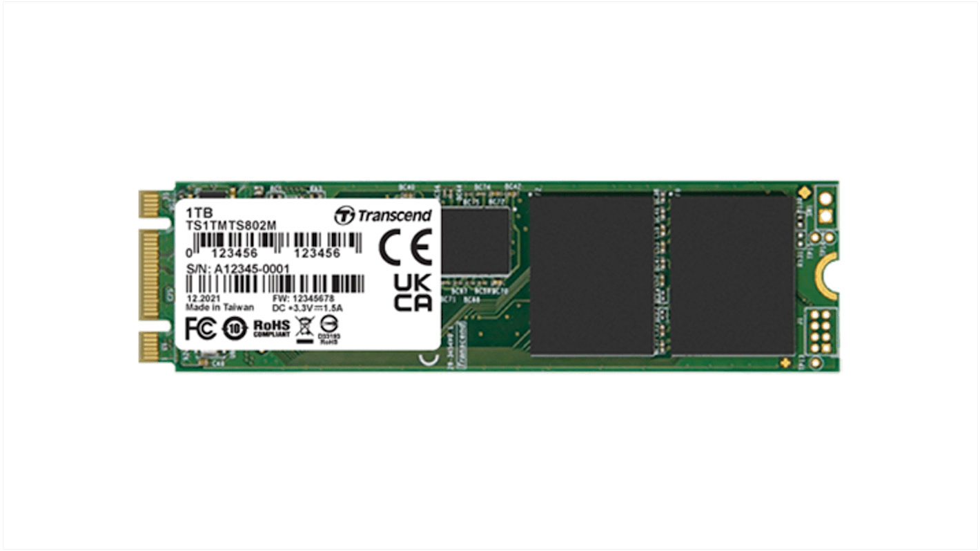 Transcend MTS802I, M.2 Intern SSD-Laufwerk SATA III Industrieausführung, MLC, 32 GB, SSD