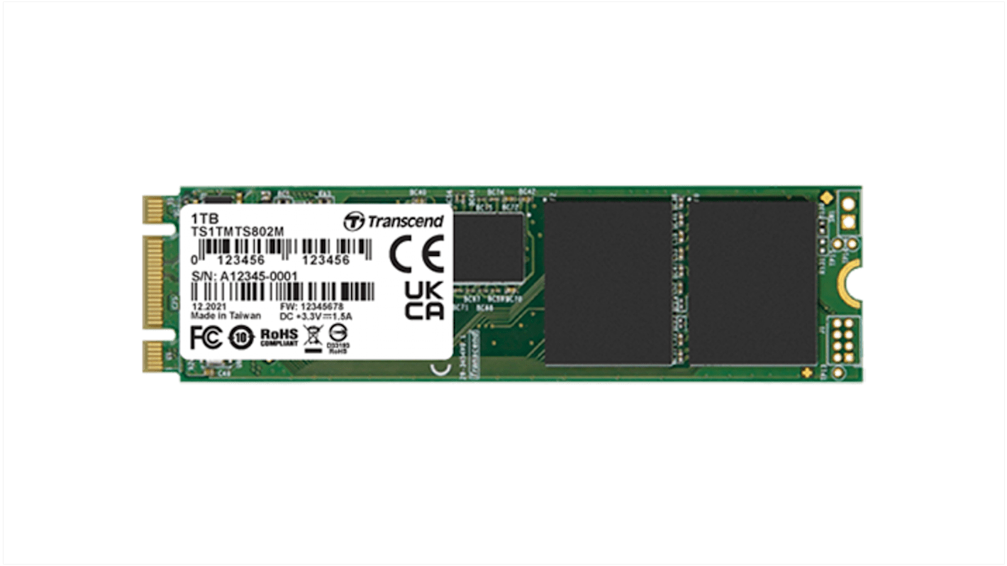 Disco duro SSD interno M.2 Transcend de 32 GB, SATA III, MLC, para aplicaciones industriales