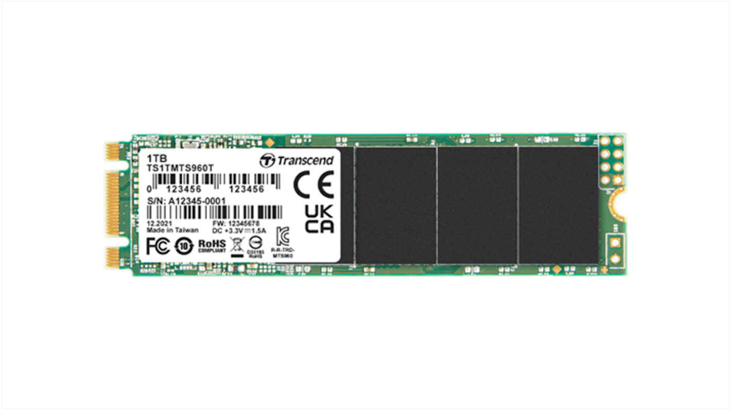 Transcend MTS960T., M.2 Intern SSD-Laufwerk SATA III Industrieausführung, 512 GB, SSD
