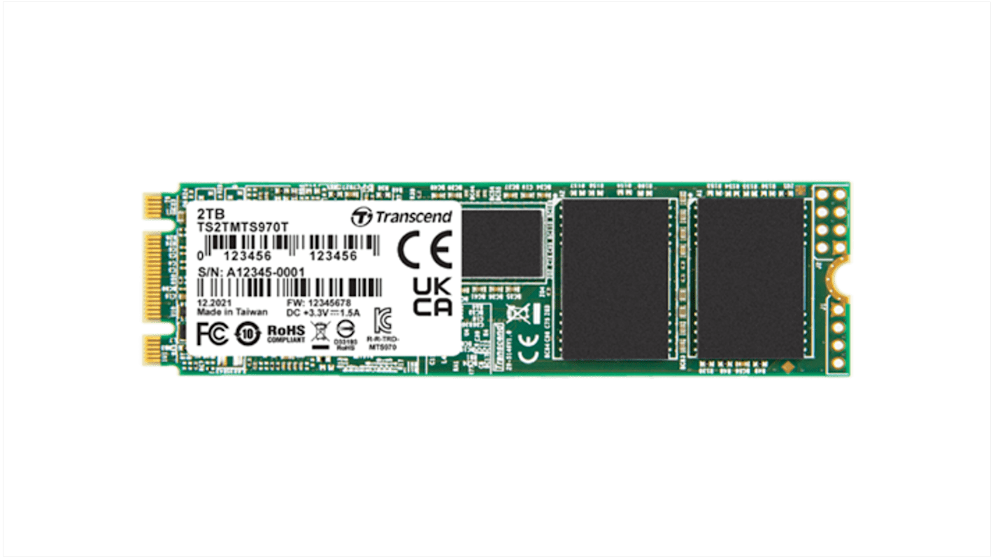 Disco duro SSD interno M.2 Transcend de 512 GB, SATA III, para aplicaciones industriales