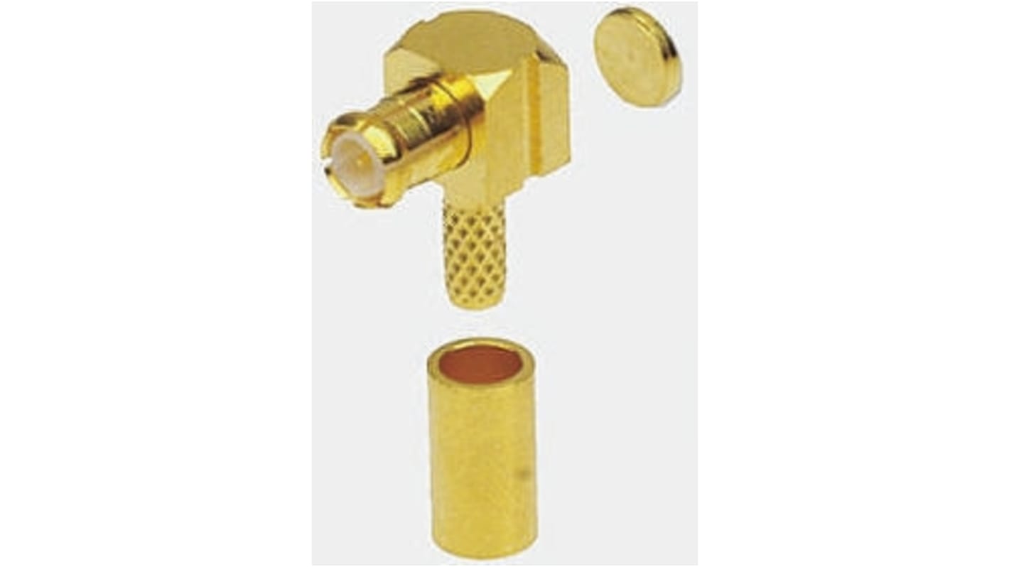 Connettore coassiale Angolo destro Radiall, Maschio, 50Ω, Montaggio su cavo