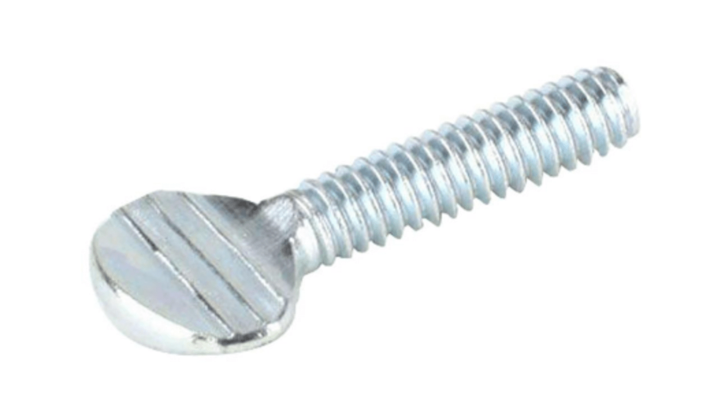 RS PRO Steel Shoulderless Thumb Screw, Zinc Finish, 1/2in