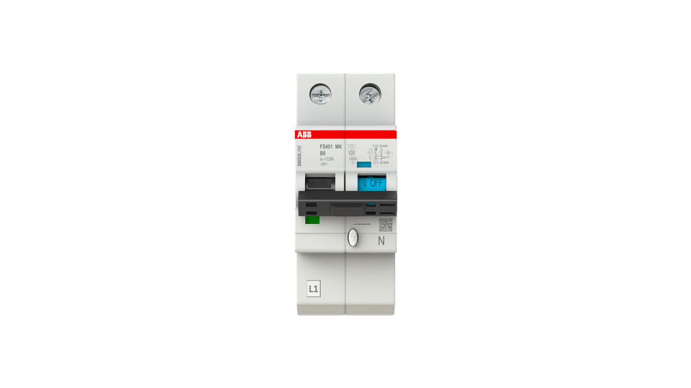 ABB RCCB, 6A, 2 Pole, 30mA, Type B, 240V ac