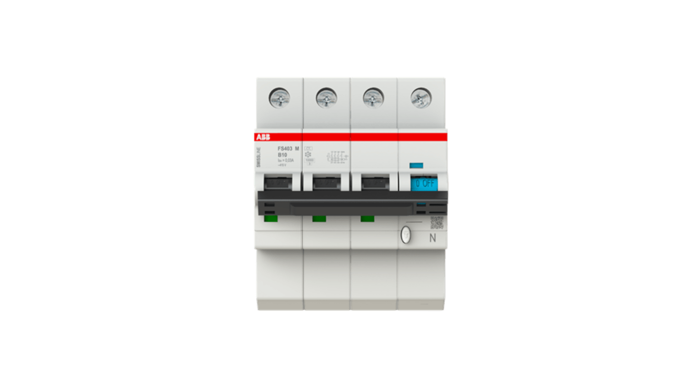 RCCB ABB, 4P, 10A, sensibilità 30mA, Tipo B
