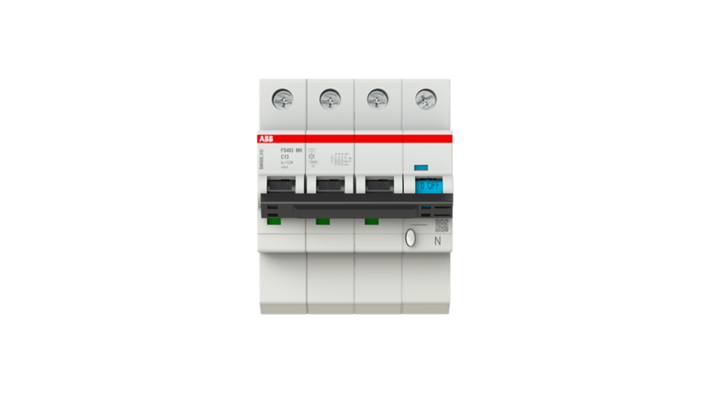 ABB RCCB, 13A, 2 Pole, 300mA, Type C, 415V ac