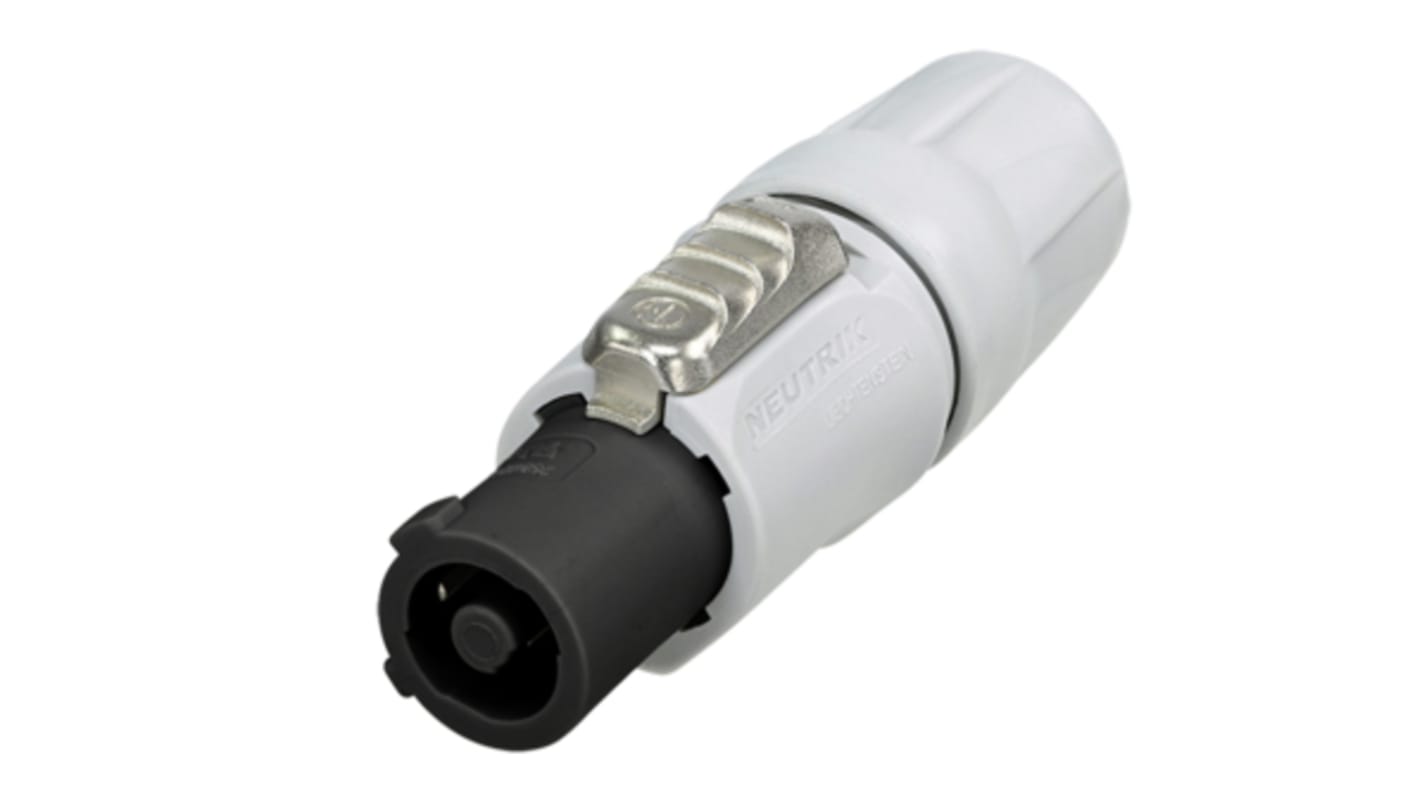 Neutrik Mains Connector, 20A Grey, Cable Mount Nylon Screw, Solder, 250 V