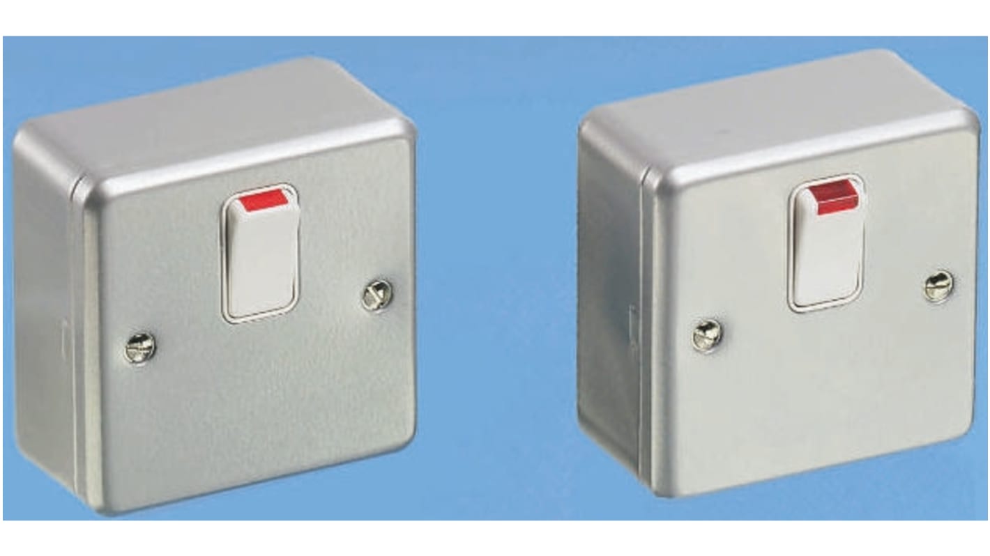 MK Electric Silver Metal Clad Switch, 1 Gang, Metalclad