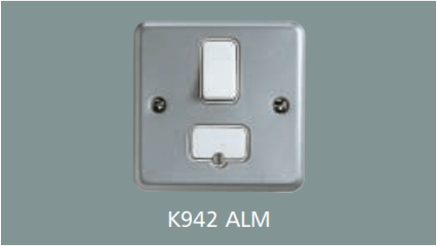 Porte-fusibles MK Electric BS 1362, 13A, 2 voies, avec interrupteur 250V c.a.