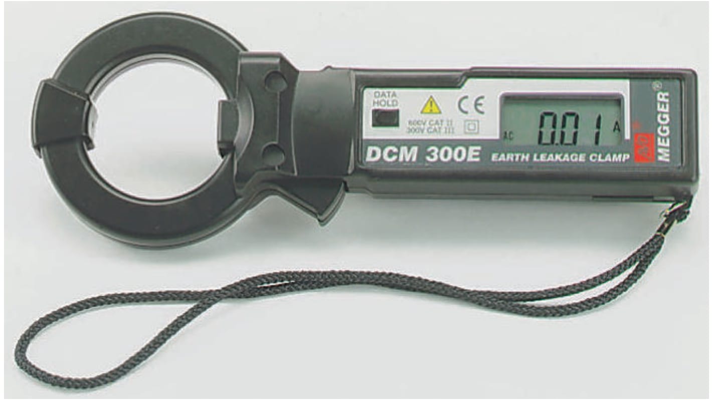 Megger DCM300E Leakage Clamp Meter, Max Current 300A ac CAT II 600 V, CAT III 500 V With UKAS Calibration