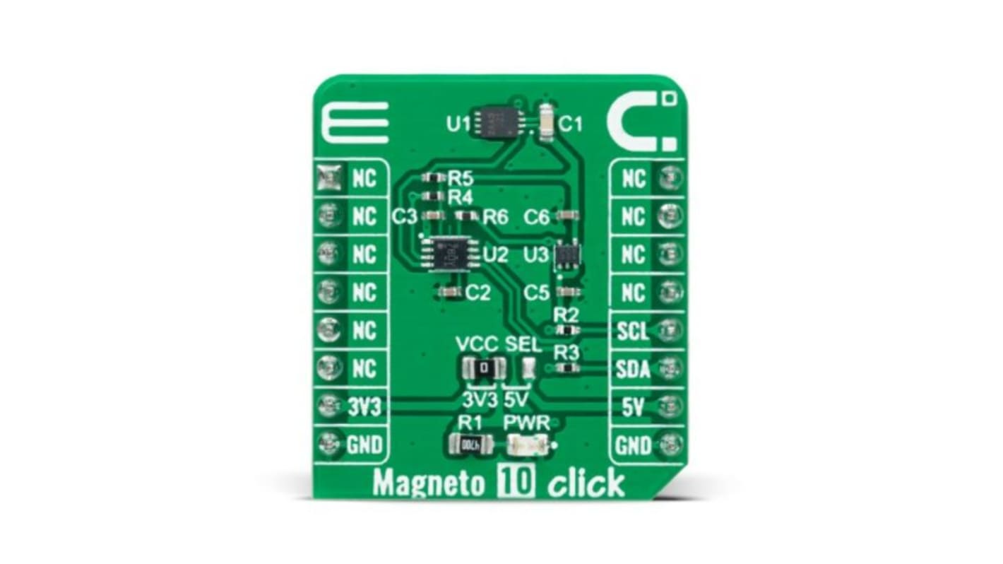 MikroElektronika Sensorudviklingsværktøj Magneto 10 Click Magnetometer Sensor