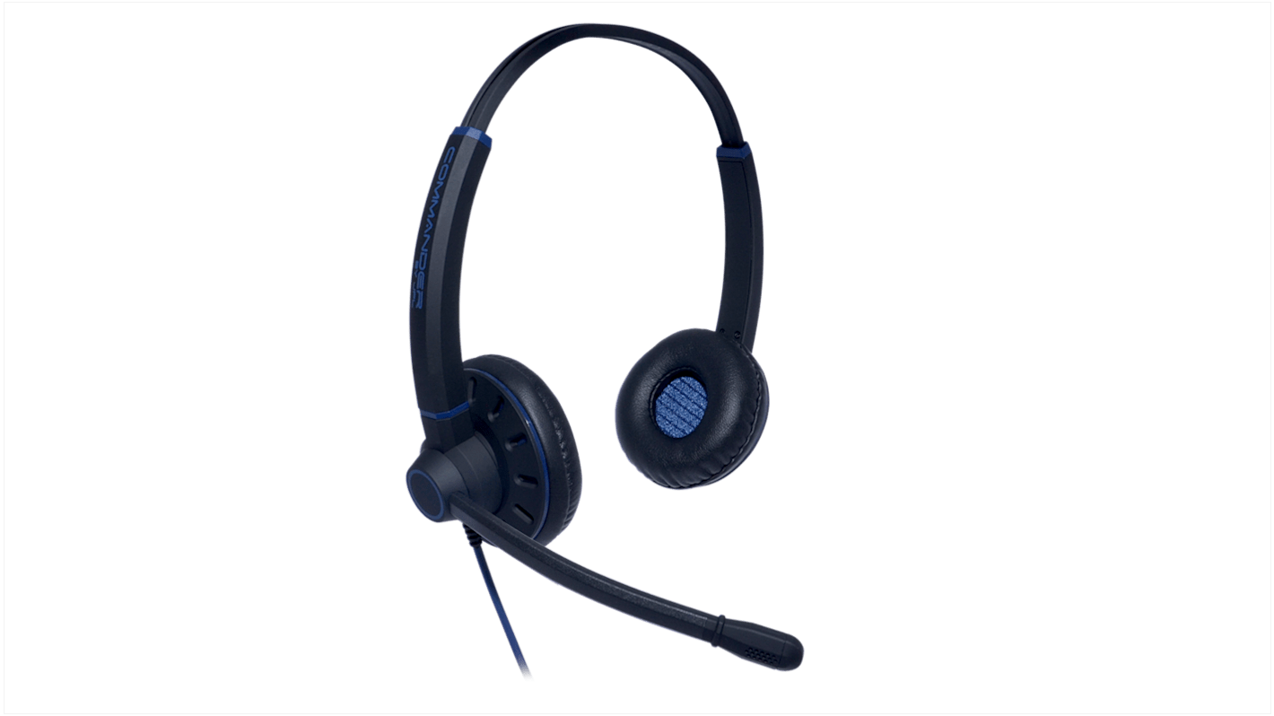 JPL Commander-PB Stereo PLX QD On-Ear-Headset Schnelltrennung Schwarz Verdrahtet