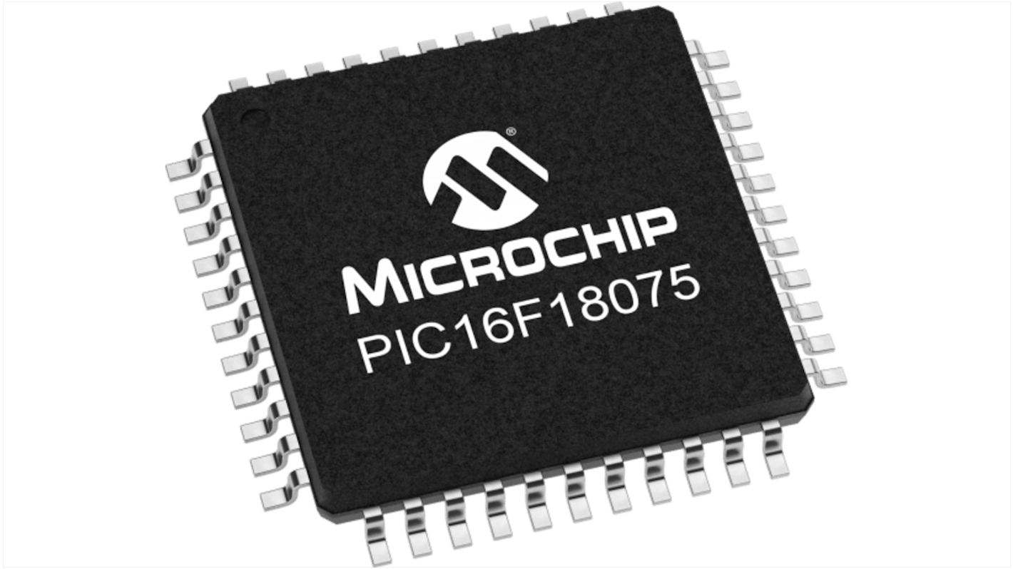 Microcontrolador Microchip PIC16F18075-I/PT, núcleo PIC, TQFP de 44 pines