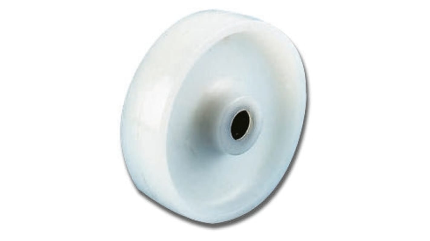 Kółko do wózka, Lite, Poliamid, Biały, obc.: 700kg, śred.: 125mm, szer.: 45mm