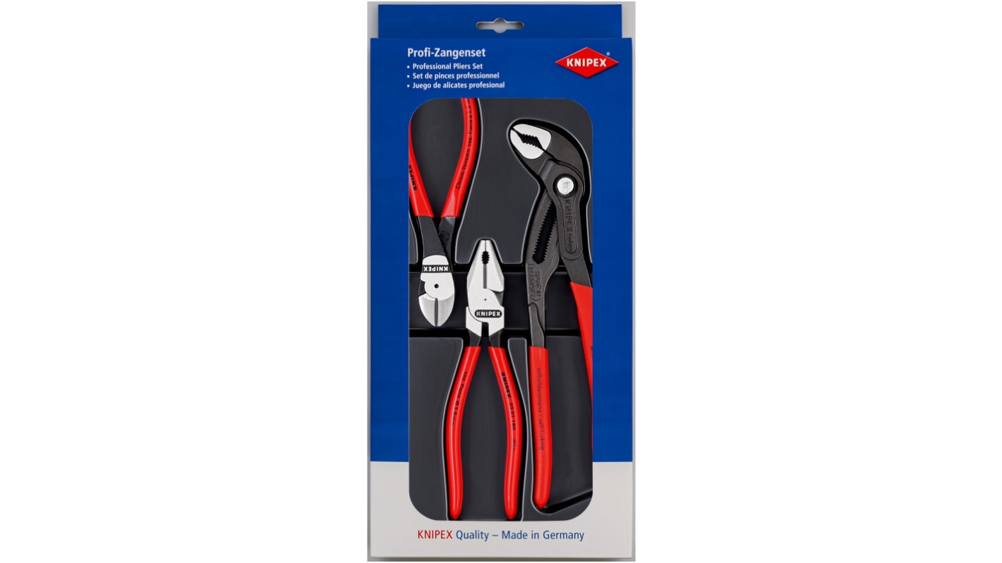 Knipex 3-Piece Plier Set, 175 mm Overall