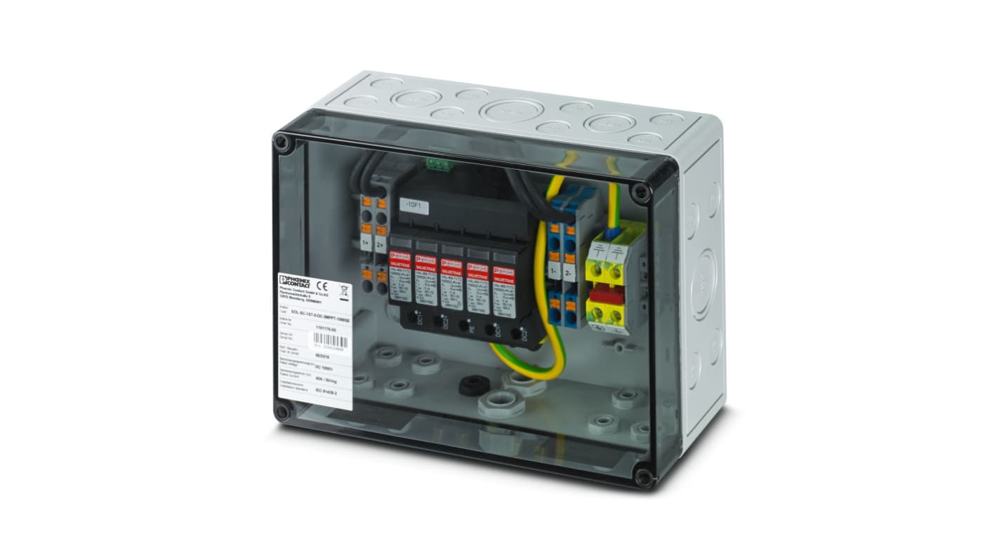 Phoenix Contact SOL Series Polycarbonate Junction Box, IP65, 111 x 254 x 180mm