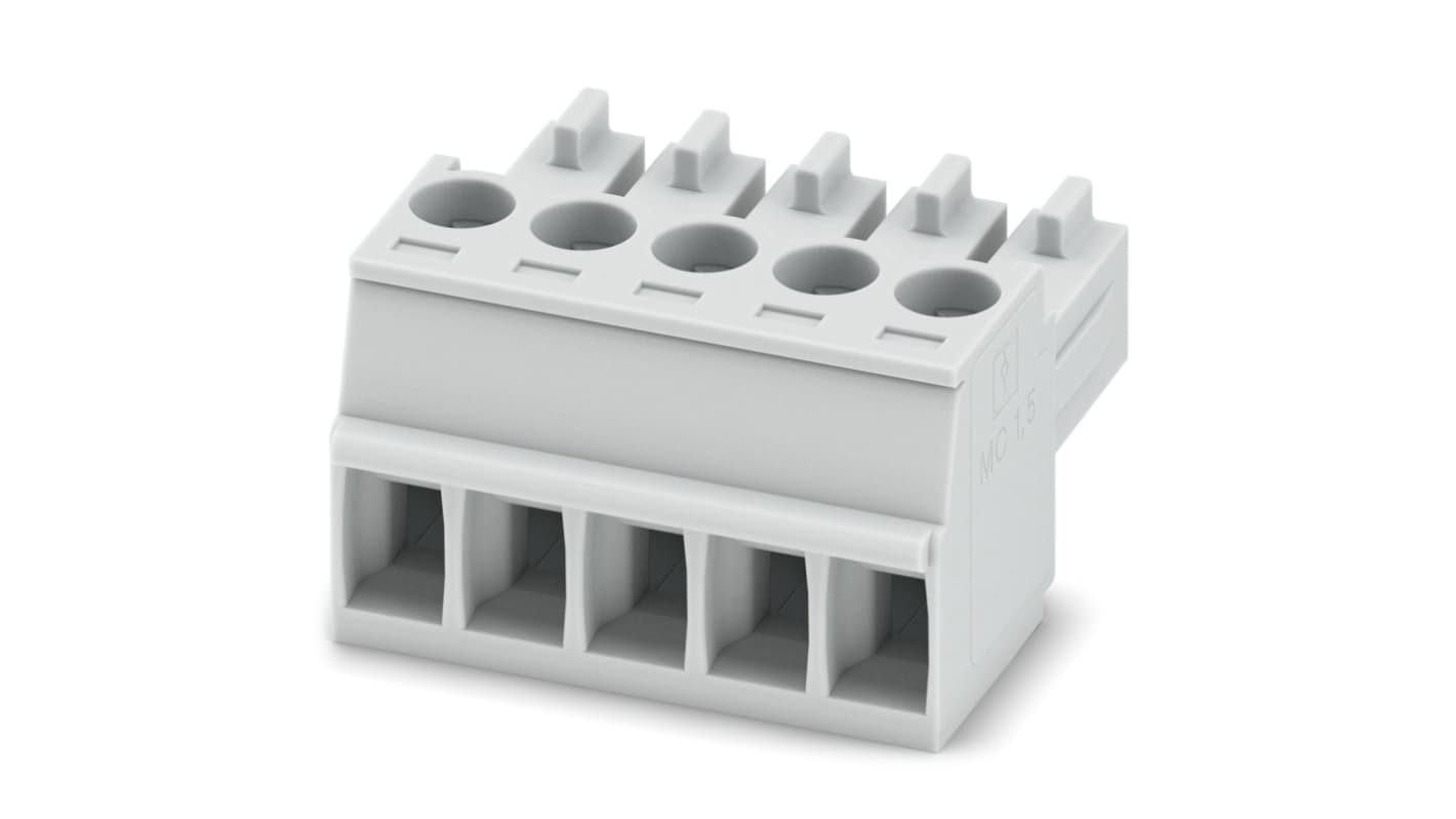 Phoenix Contact, 3.5mm Pitch, 5/ 4-ST, GMVSTBW 2, 5 Way, , Pluggable Terminal Block, Plug, Through Hole, Screw