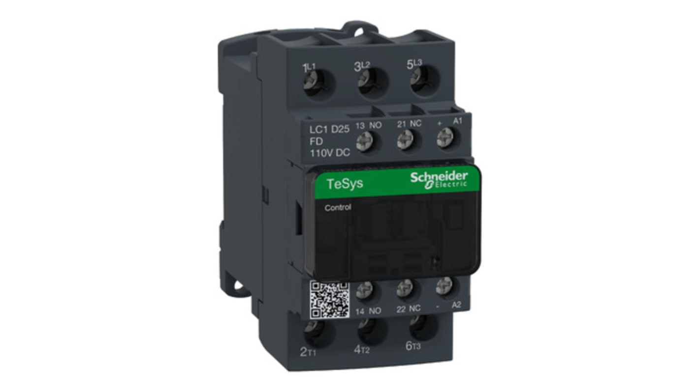 Stycznik 110 V DC Schneider Electric styki: 3 11 kW 25 A 3NO LC1D25FD