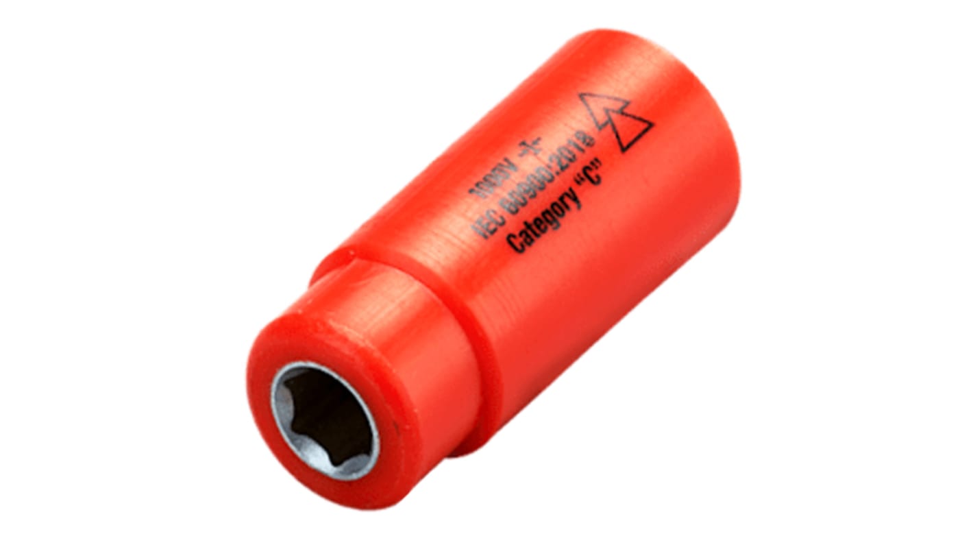 ITL Insulated Tools Ltd 1/4 in Drive 7mm Insulated Deep Socket, 12 point, VDE/1000V, 65 mm Overall Length
