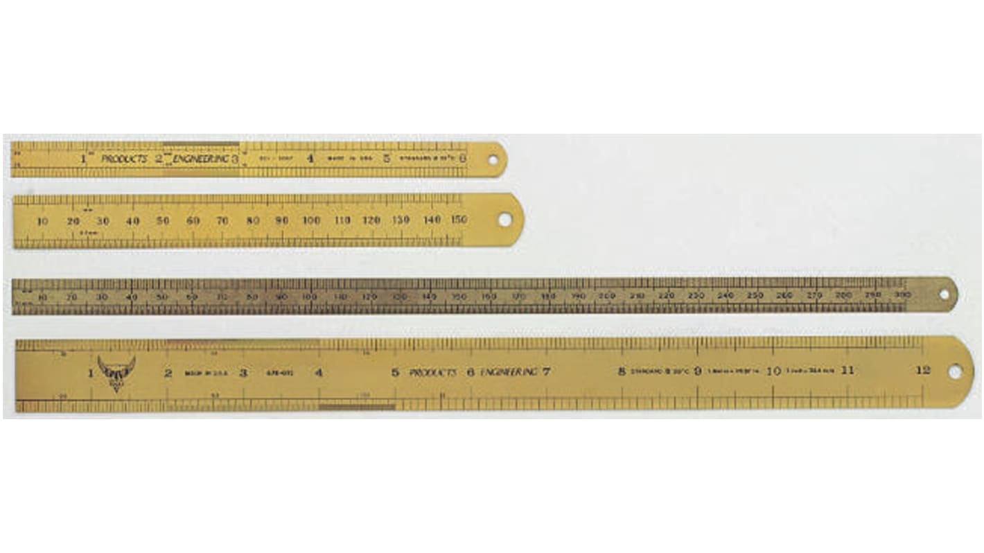 RS PRO 钢尺子, 300mm长, 25mm宽, 英制, 公制, 不可折叠