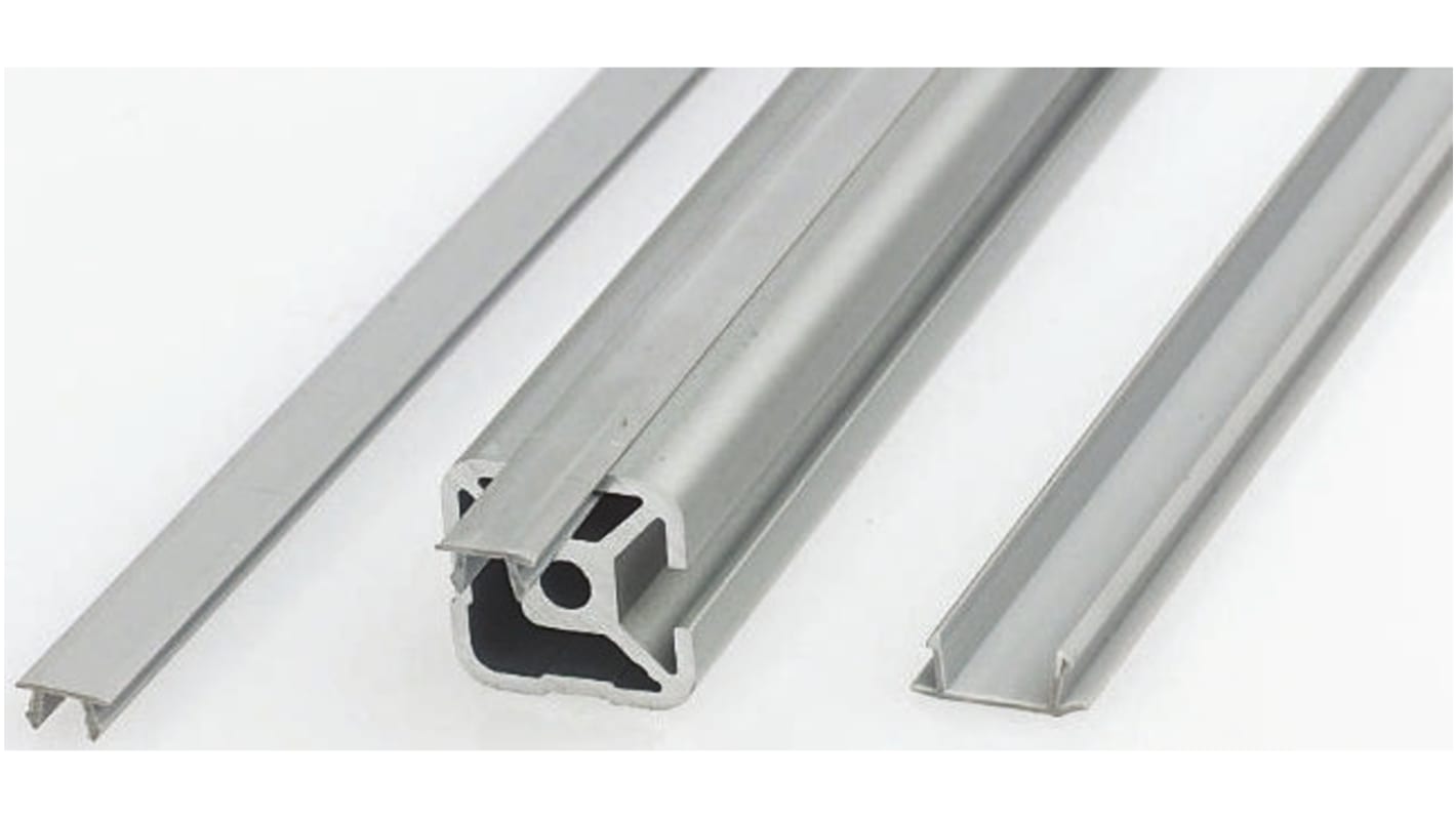 Perfil de cubrimiento FlexLink XF de PVC Gris de 3m, para usar con ranura de 7.2mm, perfil de 30 mm, 60 mm