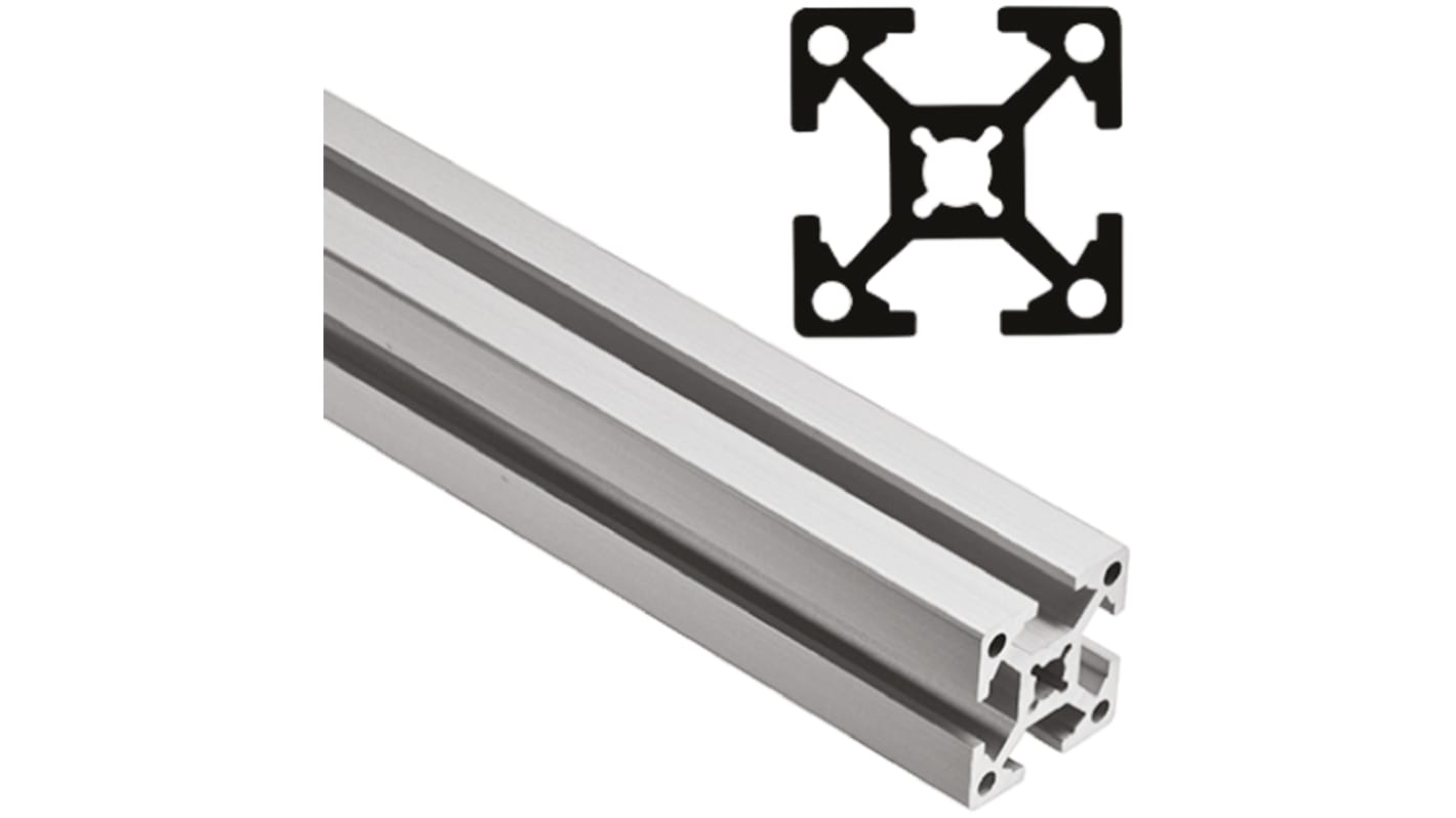 FlexLink Silver Aluminium Profile Strut, 22 x 22 mm, 5.6mm Groove, 3000mm Length, Series XD