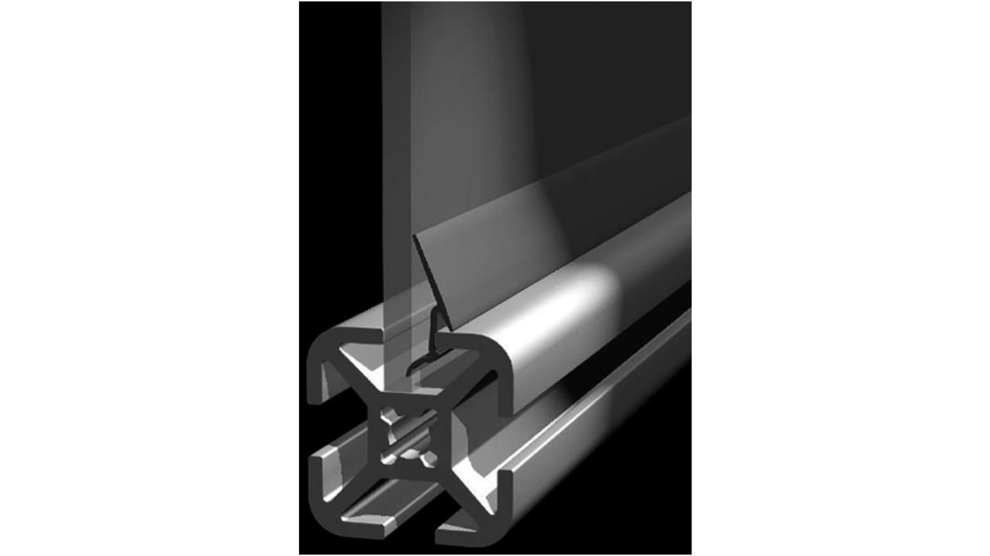 Profilo per bordo FlexLink, in PVC, Grigio, lungh. 3m, per profili 30 mm, 60 mm, scanalatura 7.2mm