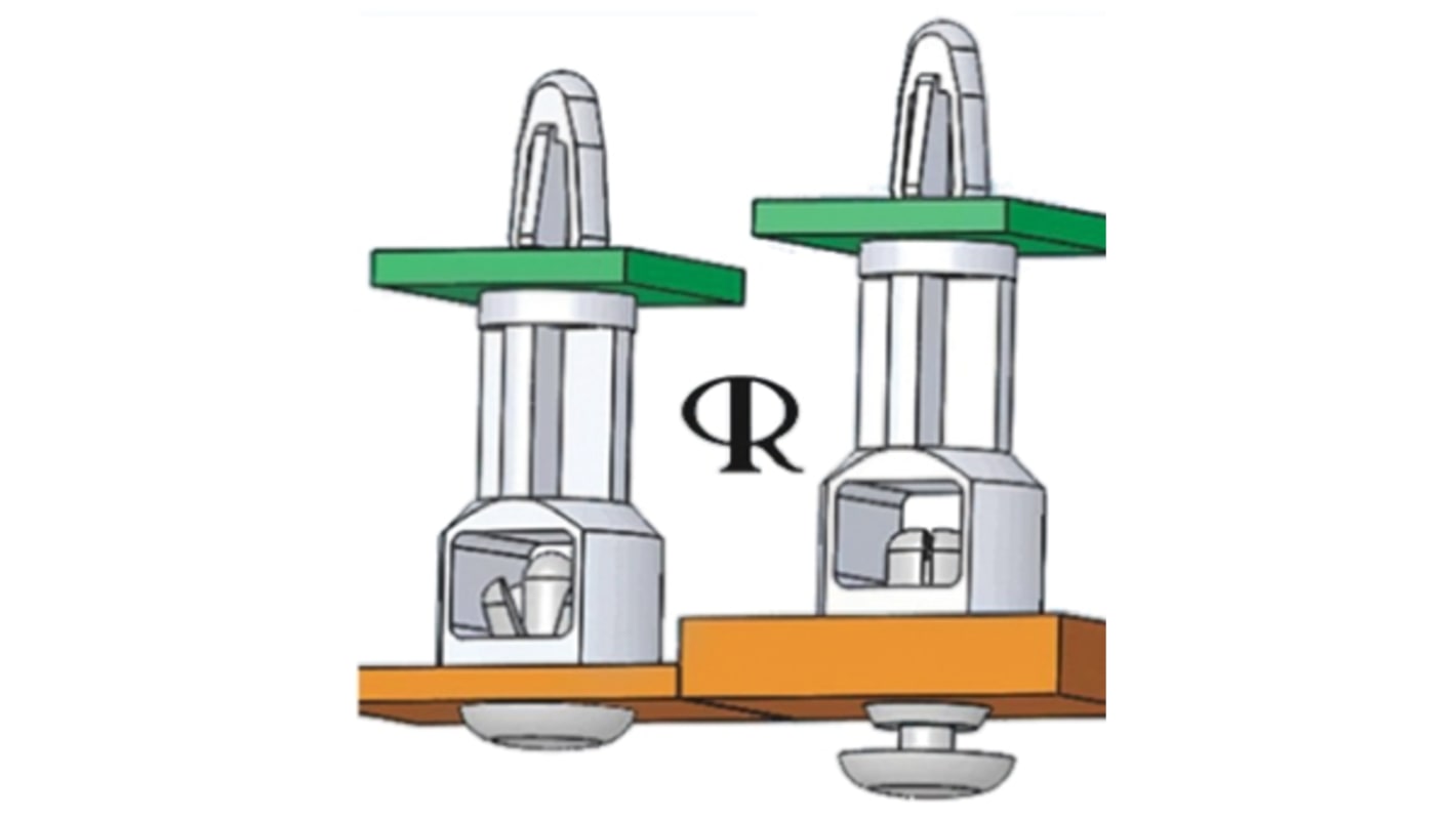 Supporto con rivetto a scatto in Nylon Essentra, H. 15.9mm, Ø foro PCB 4mm