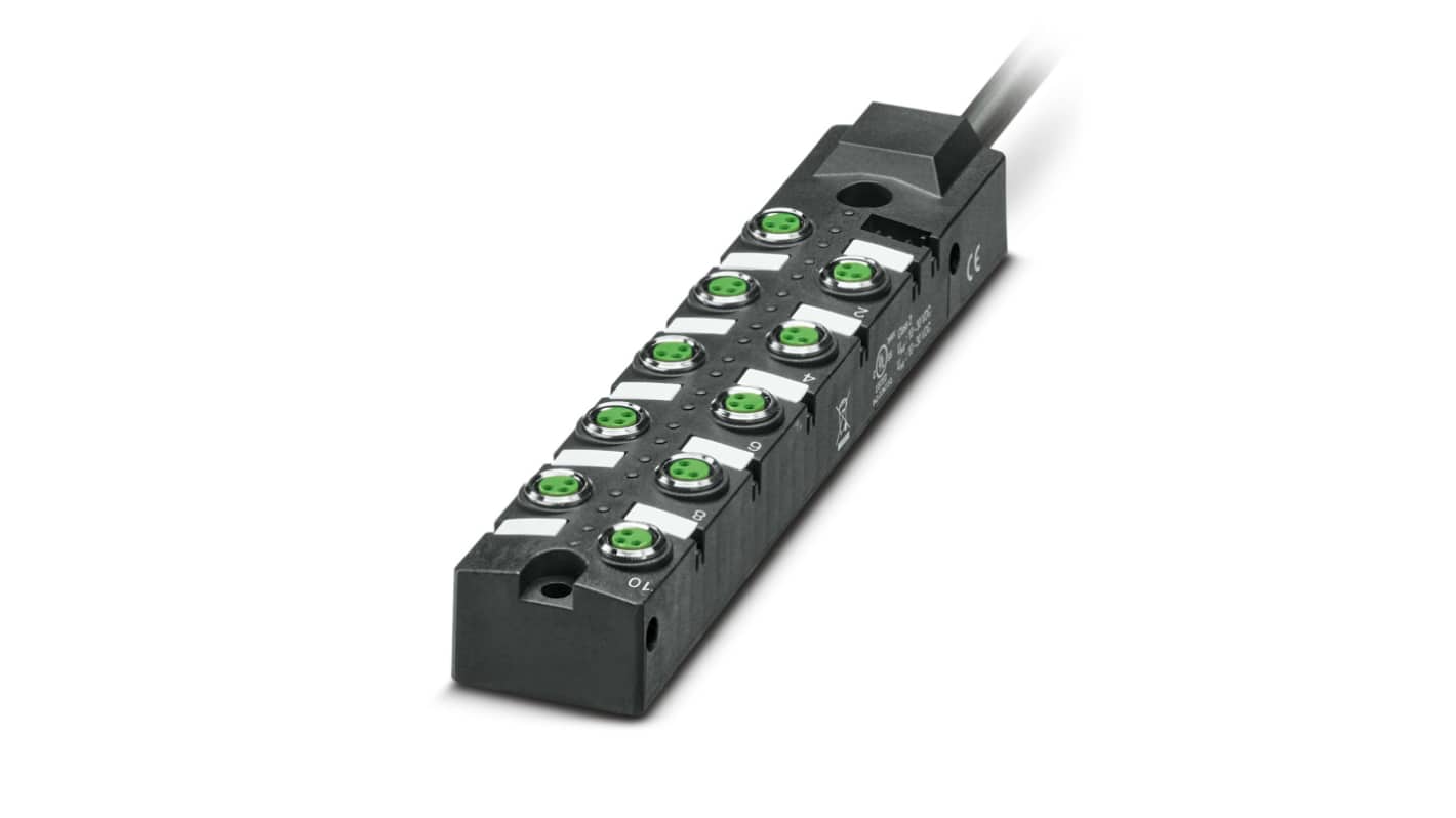Phoenix Contact SACB Series Sensor Box, M8, 5m cable, 3 way, 10 port