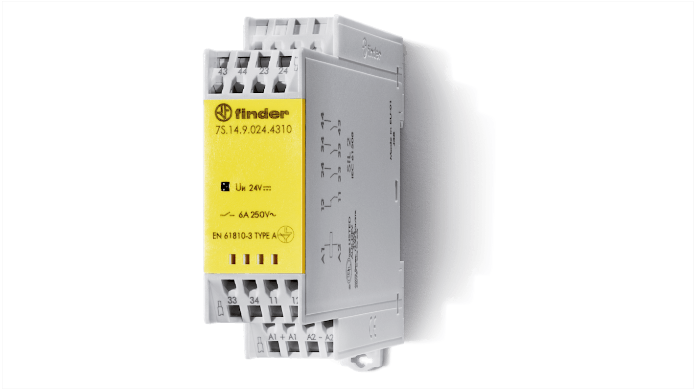 Finder Zwangsgeführte Relais, Spule 230V ac / 1.2W, 6-polig, 4 Schließer - 2 Öffner