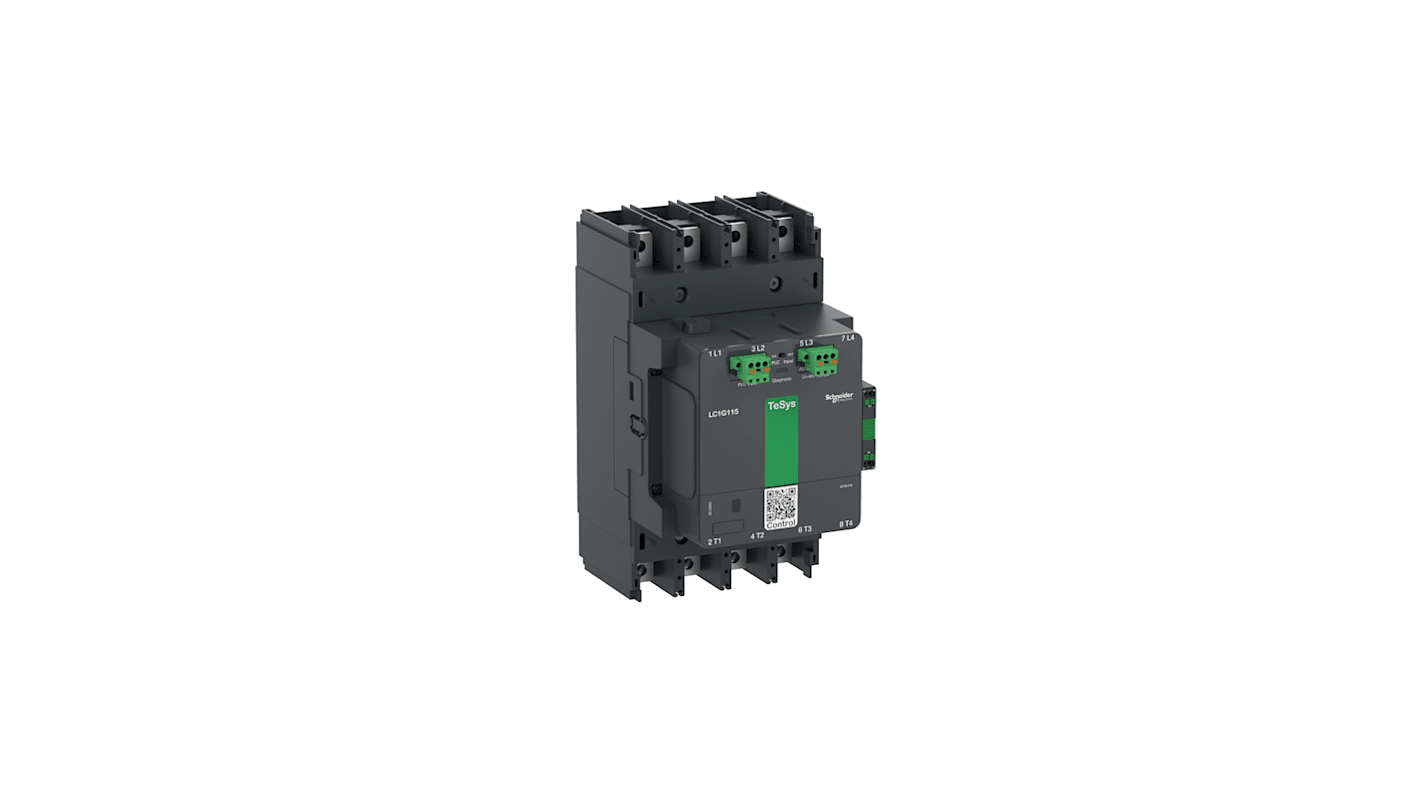 Schneider Electric TeSys F LC1G115 Contactor, 200 → 500 V ac/dc Coil, 4-Pole, 250 A, 1 NO + 1 NC