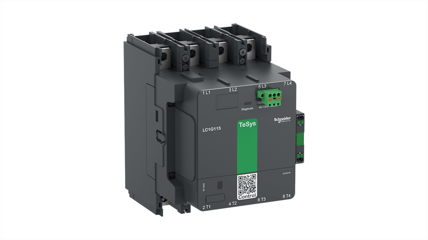 Schneider Electric TeSys F LC1G150 Contactor, 48 → 130 V ac/dc Coil, 4-Pole, 275 A, 1 NO + 1 NC