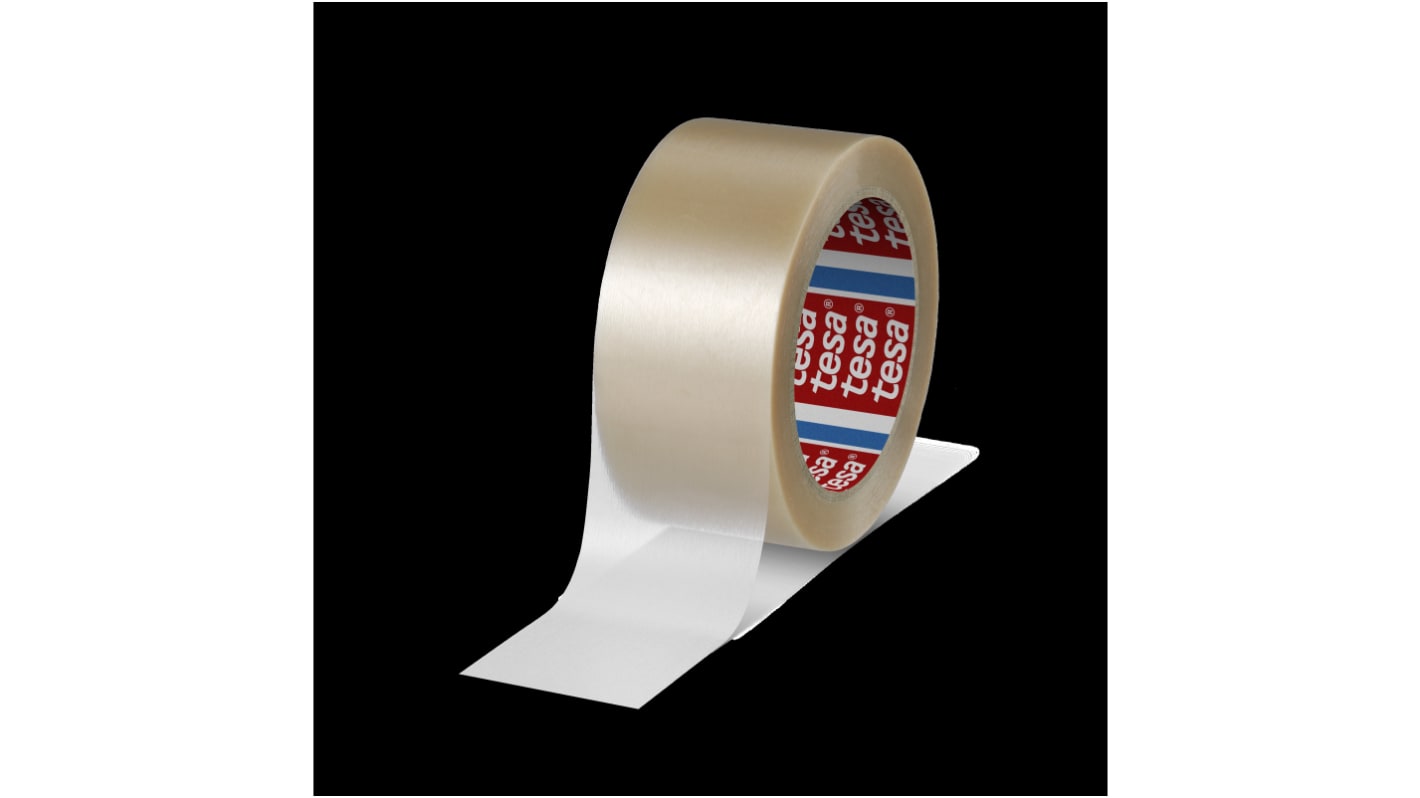 Tesa 04100-00227-00 Paketband, PVC-Folie, transparent, Stärke 65mm, 50mm x 66m