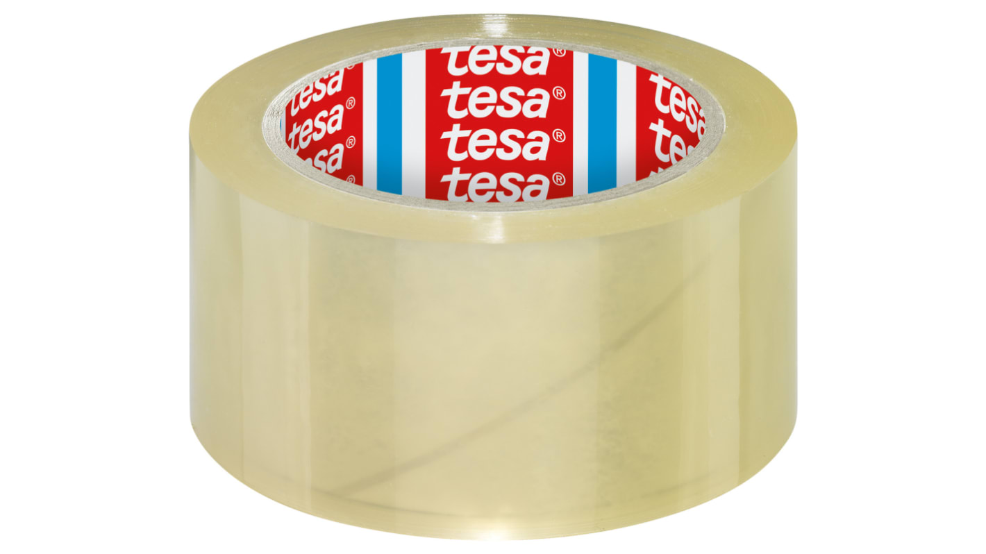 Tesa 04195-00000-04 Paketband, PP, transparent, Stärke 60μm, 50mm x 66m