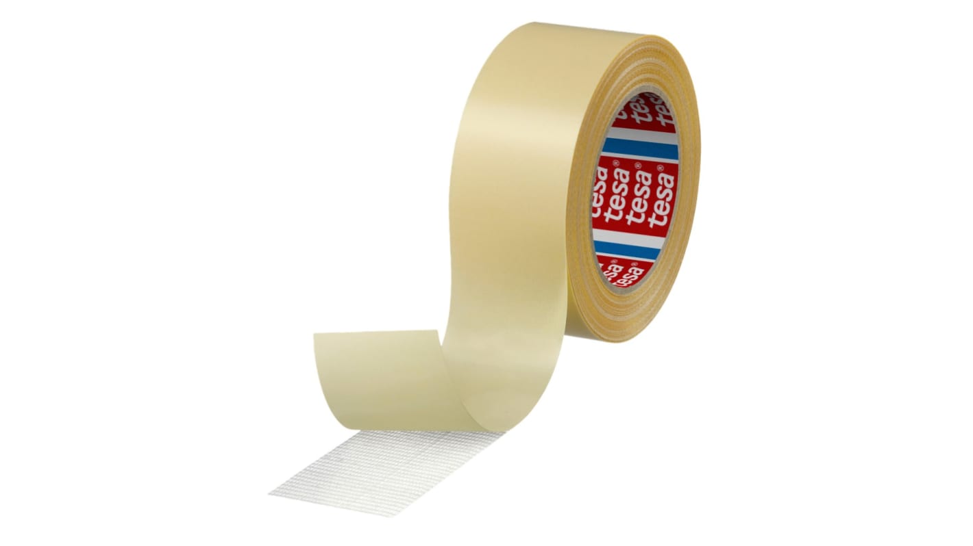 Oboustranná látková páska, Bílá 50mm x , délka: 25m 0.200mm (tloušťka) 04934-00002-00 Tesa