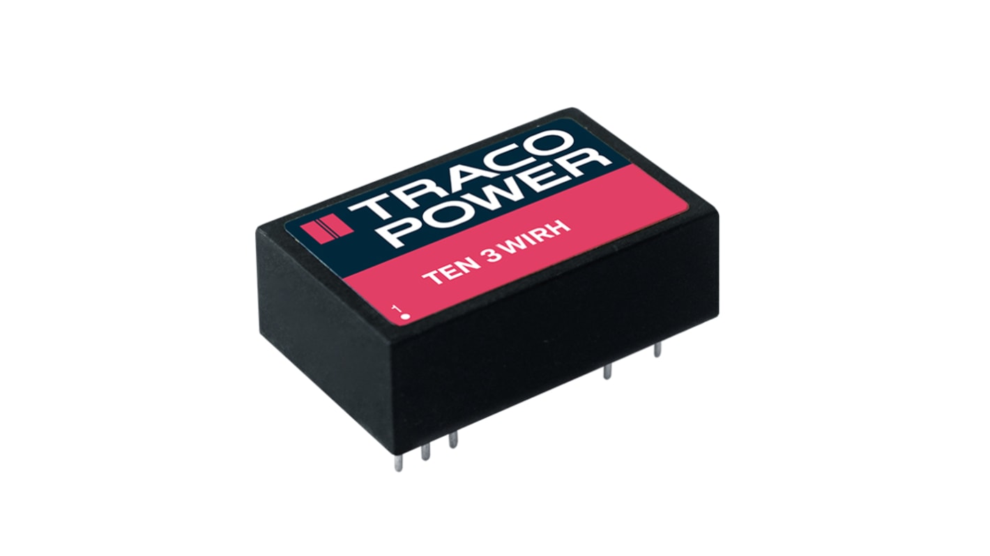 TRACOPOWER TEN 3WIRH Isolated DC-DC Converter, 15V dc/, 36 → 160 V dc Input, 3W, PCB Mount