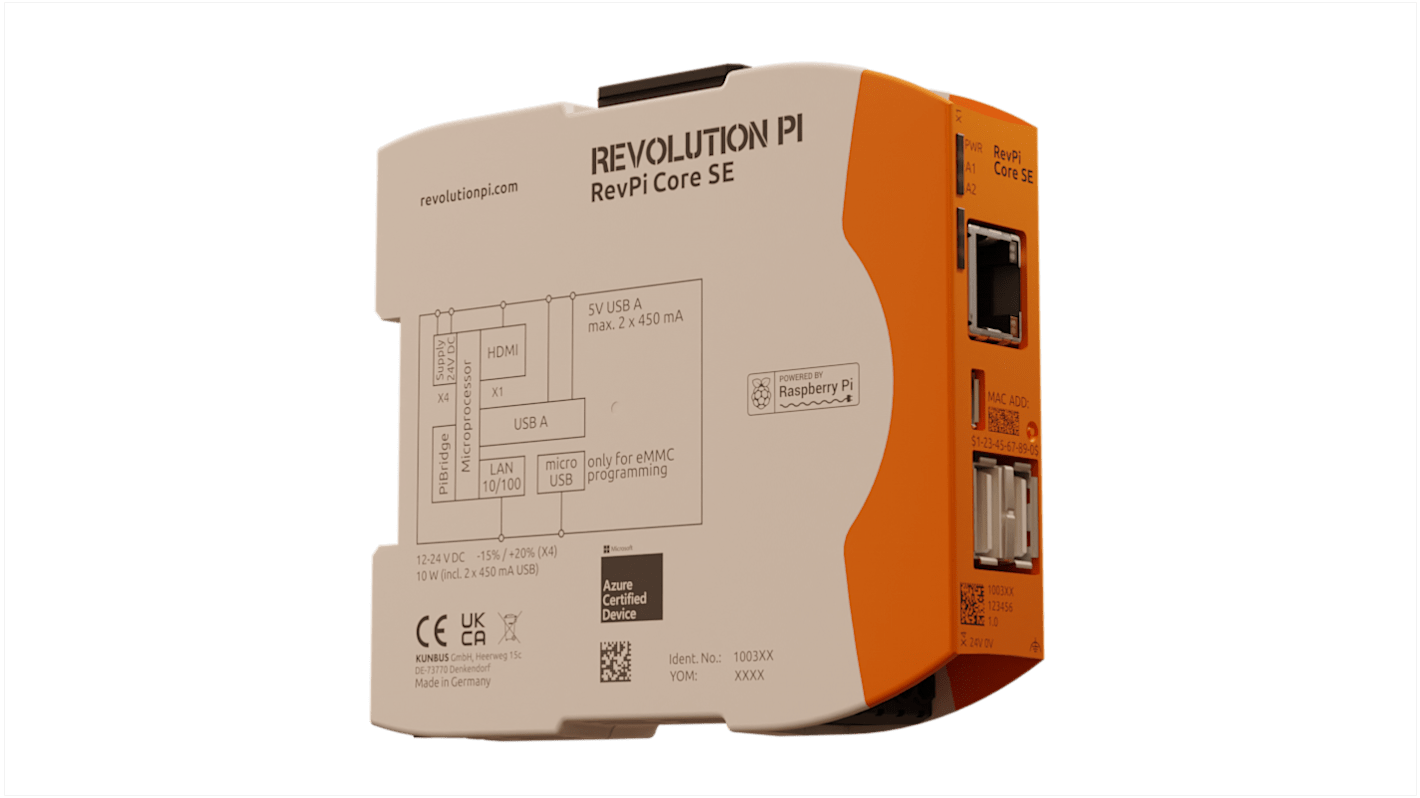 Computer industriale Revolution PI RevPi Core SE 96 x 22,5 x 110,5 mm 1,5 GHz, RAM 16GB (Flash) / 1GB (RAM),