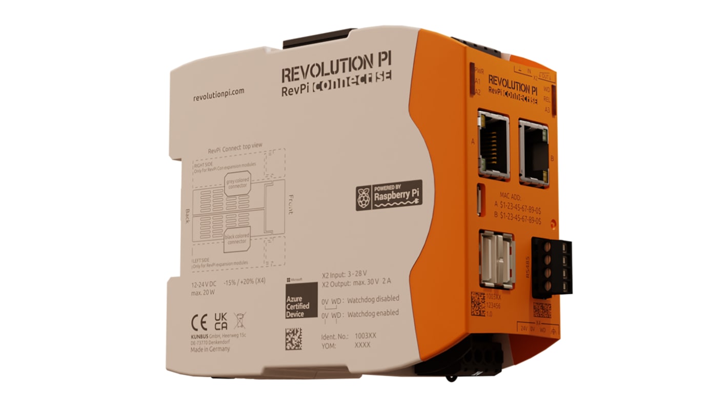 Revolution PI RevPi Connect SE, Industrial Computer, 20W, 1.5 GHz, 32GB (Flash) / 1GB (RAM), 4 Linux
