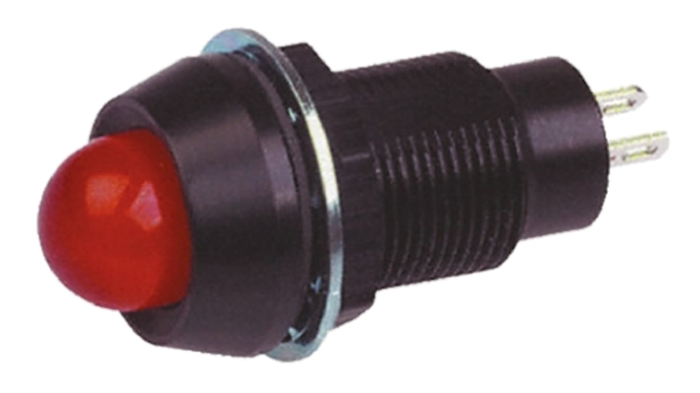 Marl Red Panel Mount Indicator, 5V dc, 12.7mm Mounting Hole Size, Solder Tab Termination, IP67