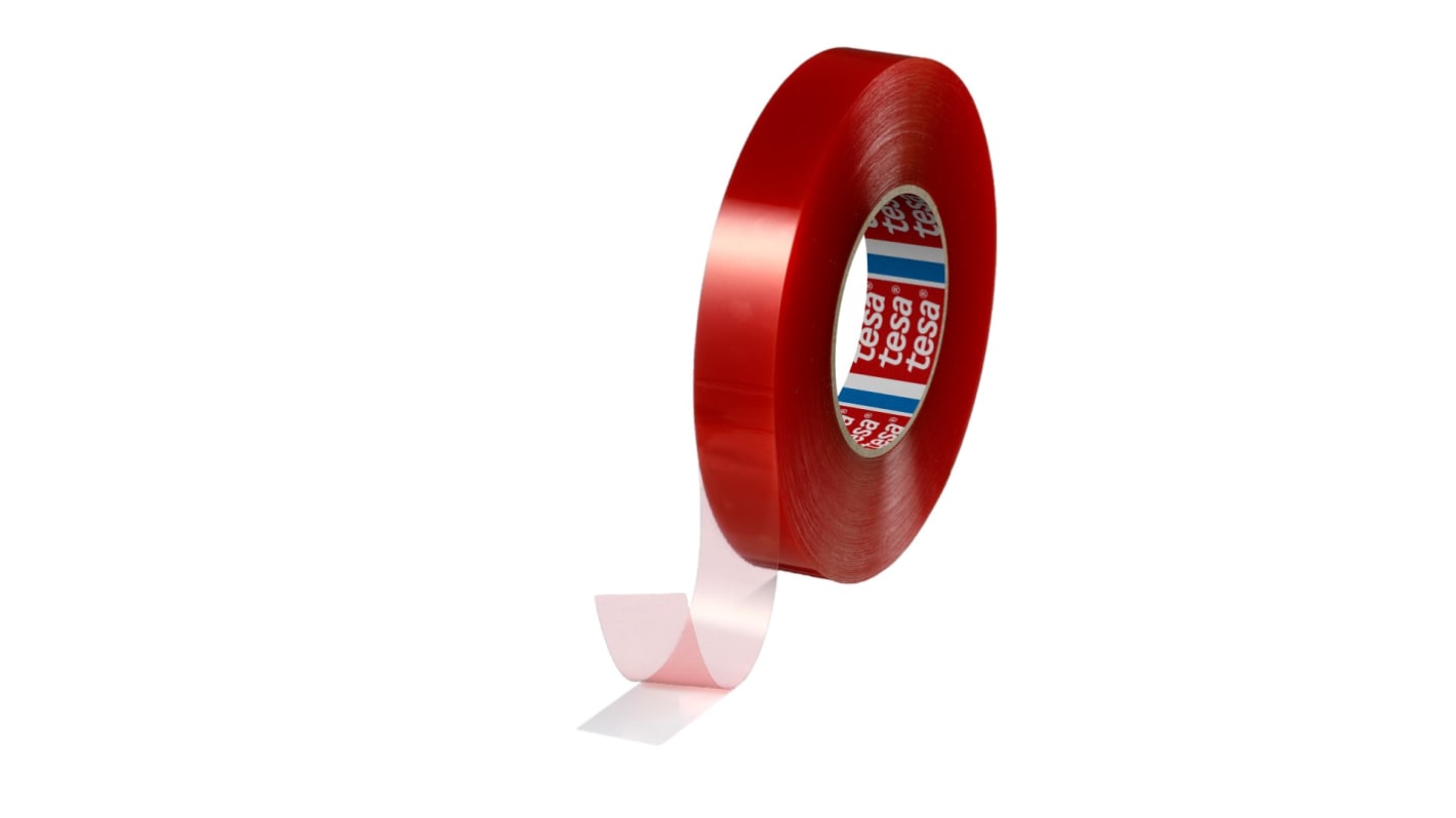 Tesa 4965 Transparent Double Sided Plastic Tape, 0.205mm Thick, 11,8 N/cm, PET Backing, 25mm x 50m