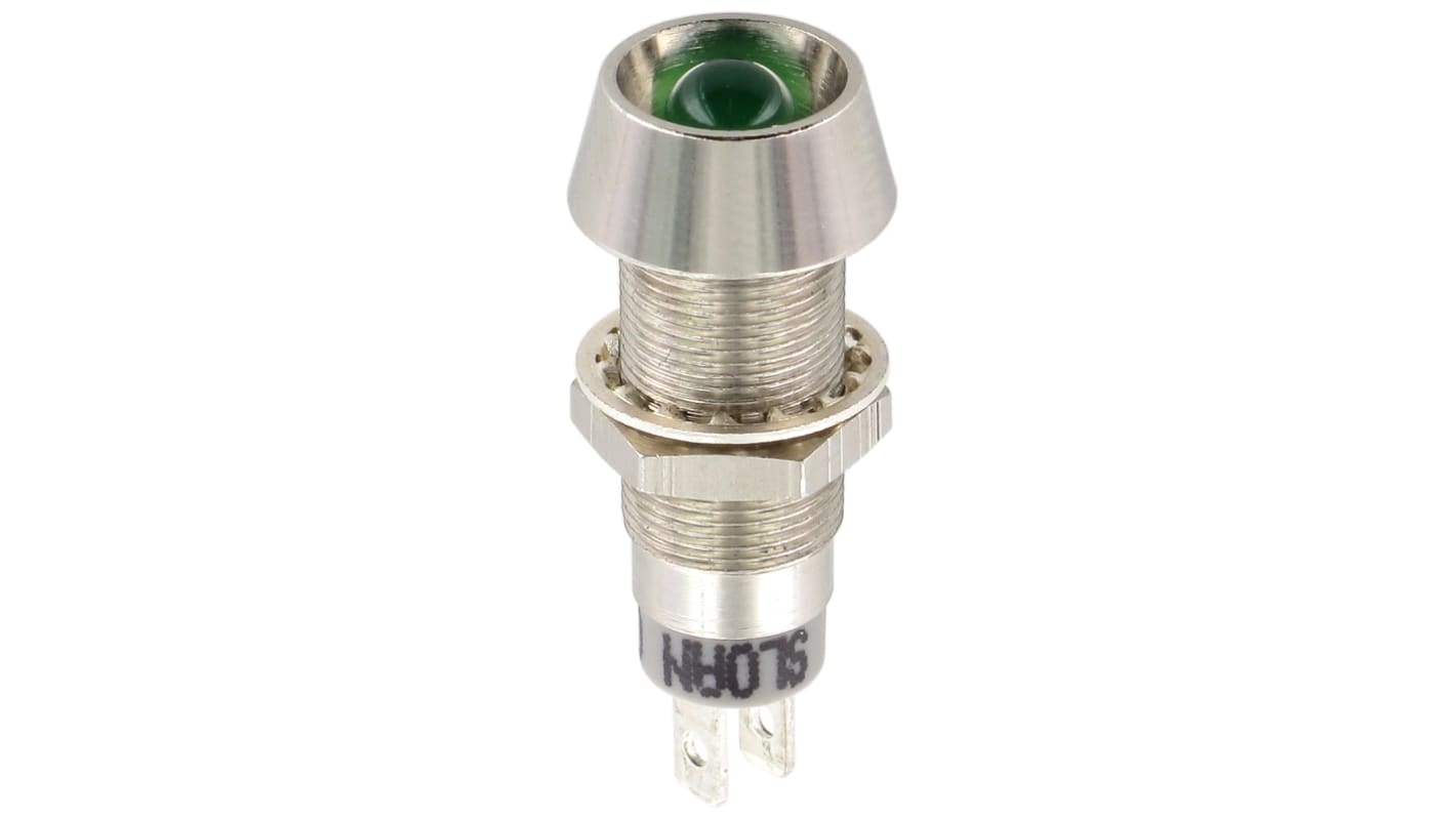 Sloan Green Indicator, 24V, 8.2mm Mounting Hole Size