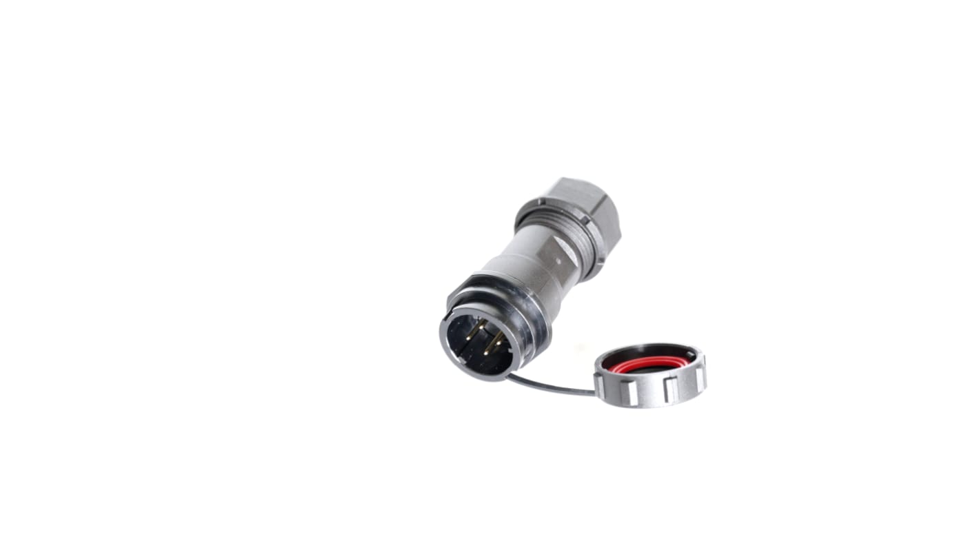 Conector circular RS PRO macho de 4 vías macho, montaje aéreo, IP67