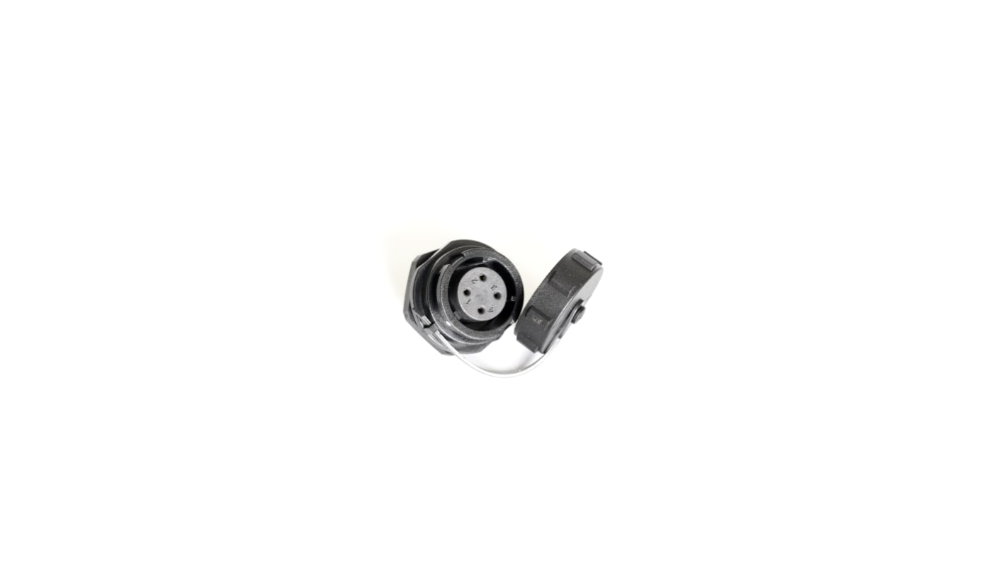 Conector circular RS PRO hembra de 4 vías hembra, Montaje frontal, IP67