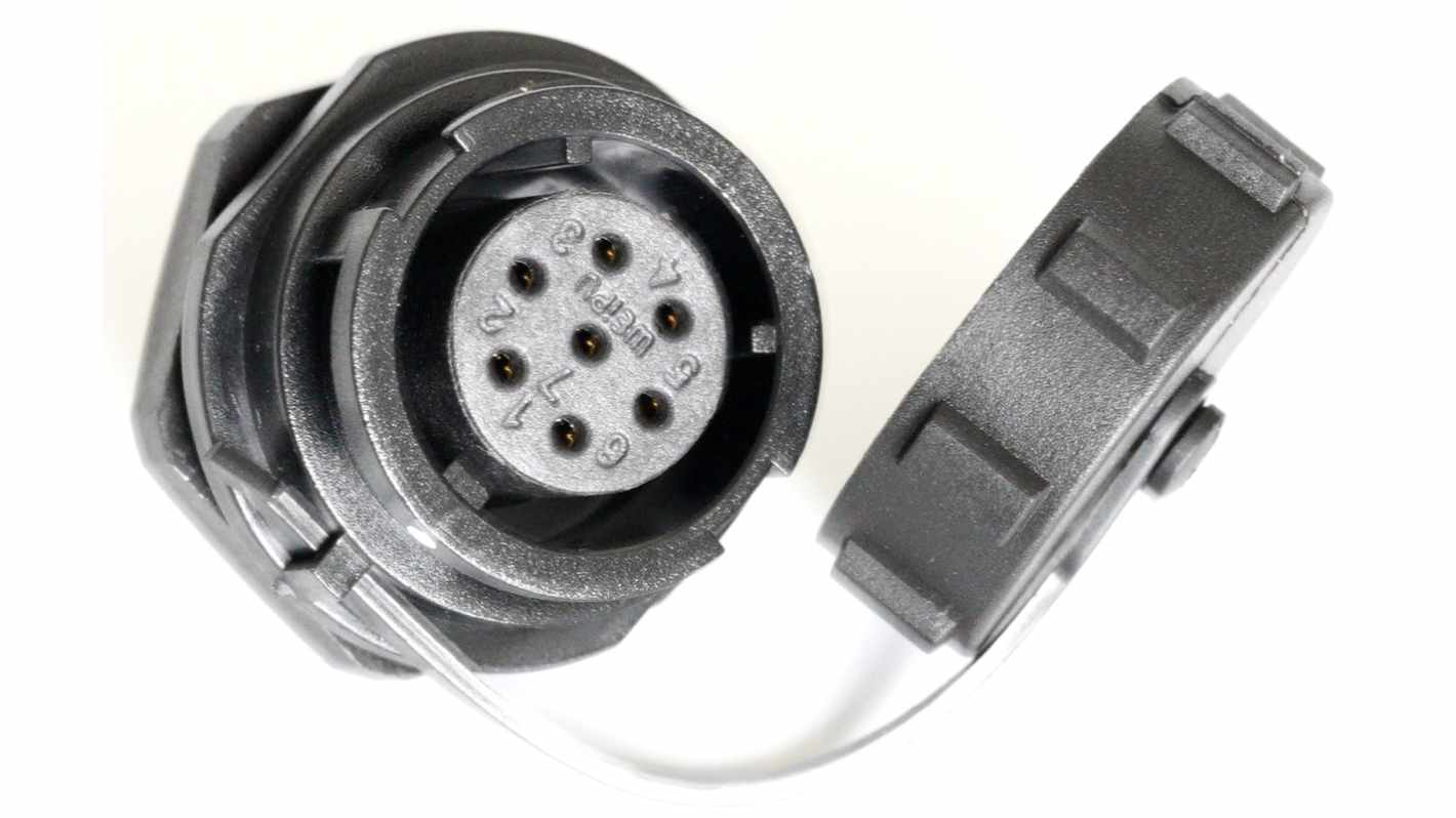 Connecteur circulaire RS PRO, Standard, 7 contacts, Montage avant, raccordement A souder