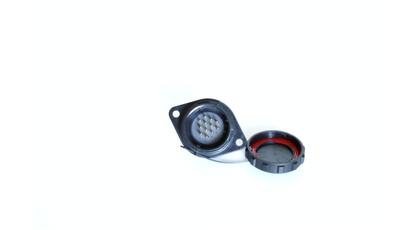 Conector circular RS PRO hembra de 12 vías macho, Montaje de Reborde, IP67
