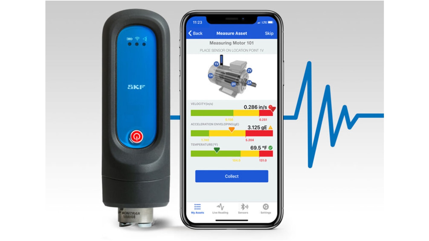 SKF Vibration Sensor, 55mm/s Max, 400 mA Max, -20°C → +60°C