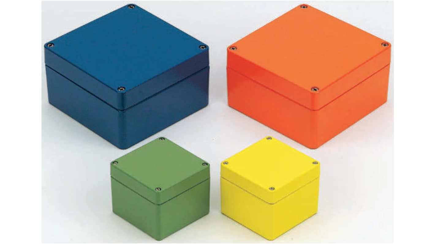 Rose Aluminium Standard Series Green Die Cast Aluminium Enclosure, IP66, Green Lid, 180 x 180 x 101mm