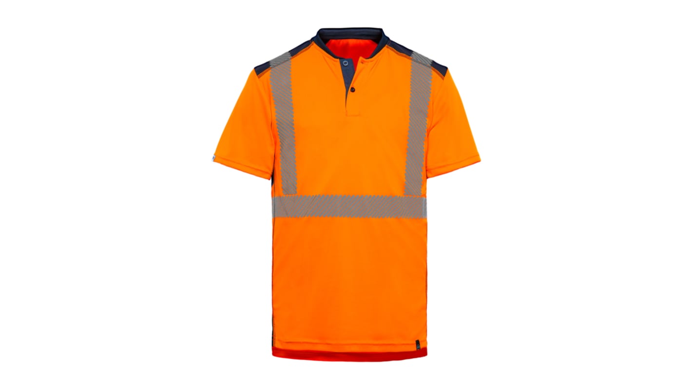Polo alta visibilità Arancione a maniche corte T2S Takamaka, XXL unisex