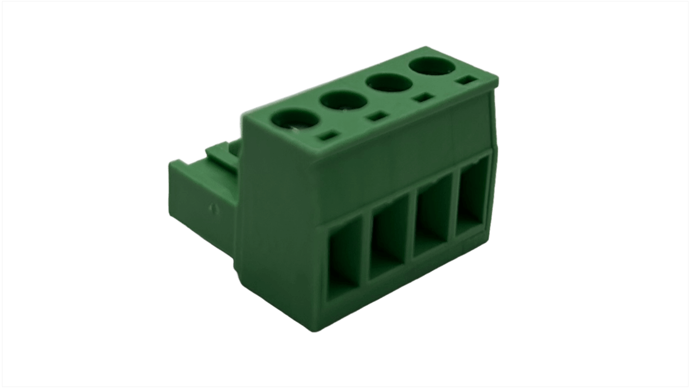 Conex-It, 5.08mm Pitch, HRFE, 4 Way, Right Angle, Pluggable Terminal Block, Plug, Cable Mount, Screw Termination,