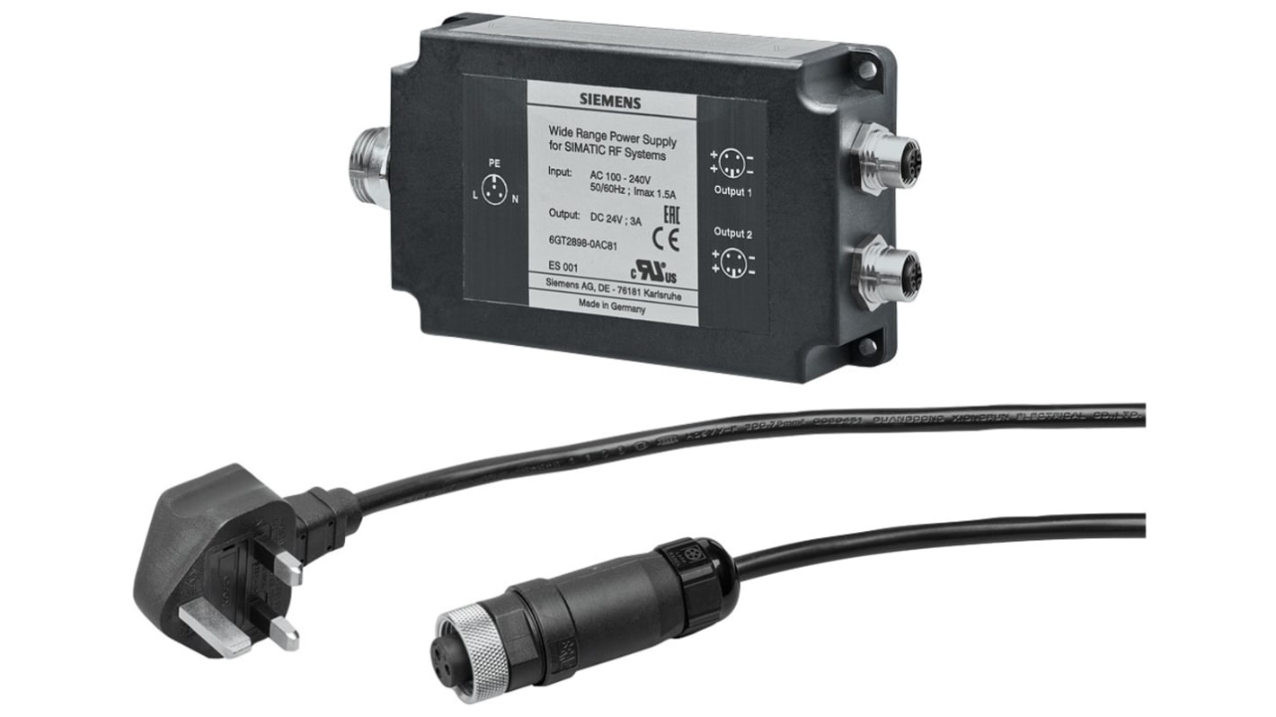 Fuente de alimentación Siemens 6GT28980AC10 para usar con Sistema RF SIMATIC 6GT2898